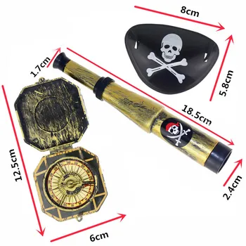 Piraat Plaaster Kolju Kleit Üles Prop Piraat Mänguasja Komplekt Halloween Teema Poole Teenetemärgid