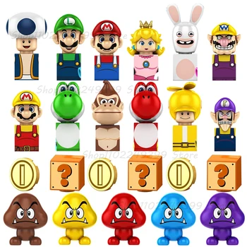 Super Mario Tellised Peace Building Blocks Anime Mini Tegevus Arvandmed Peade Kokkupanek Mänguasjad, Nukud Kids Sünnipäeva Kingitused KF6186 KF1929