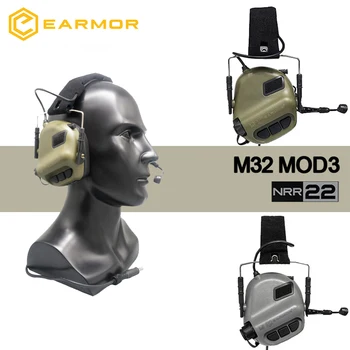 Peakomplekti Taktis EARMOR M32 MOD3 Penutup Telinga Berburu & Menembak Mis Mikrofon Amplifikasi Kitarr Mendukung Komunikasi RS