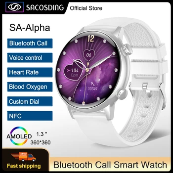 NFC Smart Watch Naiste AMOLED HD-Ekraan, hääljuhtimine, Bluetooth Kõne Südame Löögisageduse ja Vere Hapniku tervisespordi-Veekindel Mehi Vaadata