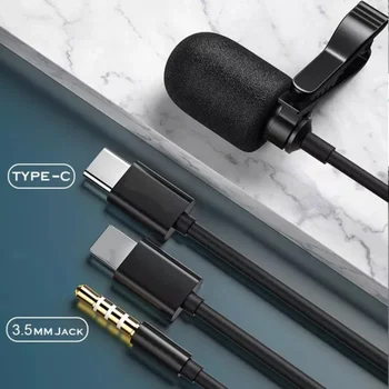 Mini Type C Mikrofon, 3.5 mm Jack Audio Pistik Stereo Mic Juhtmega Välise Mikrofoni Jaoks, Sülearvuti, Sülearvuti, Mobiiltelefoni Mikrofon
