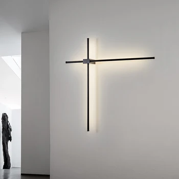 Cross line seina lamp Põhjamaade disaini mõttes elutuba minimalistlik taust seina Magamistuba öö lambi Seina pesemine loominguline-ribad