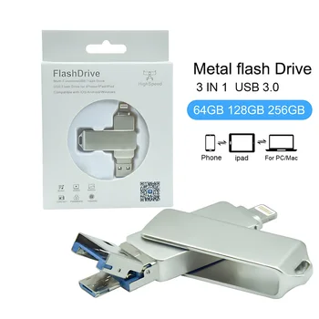 Usb Flash Drive 3-in-1 OTG USB Stick 64GB 128GB USB3.0 Nutitelefoni Vastastikune Edastamine Pendrive Väline Ladustamine 32GB 256GB