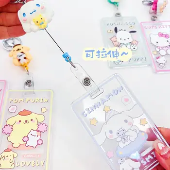 Sanrio Cartoon Läbipaistev Kaardi Siseküljel Anti-Kadunud Cinnamoroll Kuromi Mymelody Hello Kitty Pochacco Kaardi Omanik Anime Toy Tüdruk