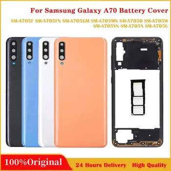 Samsung Galaxy A70 2019 A705 SM-A705F Lähis Raami Plaat Bezel A70 Aku tagakaas Tagumine Uks Koos Kaamera Objektiivi Asendada