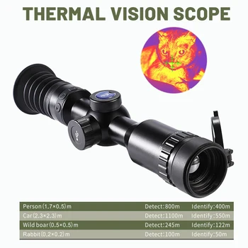 RS2 Thermal Vision Monocular Jälgides Märkamine Reguleerimisala 384x288 IR Soojuse Imaging Reticle Ristikujuline Ring Ekraan Jahi