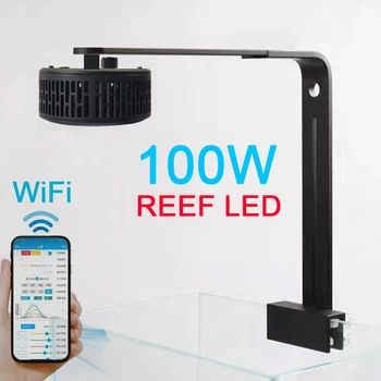 100W WiFi 6 Kanalit Programm, LED Valgus Soolase Merevee Mere Reef Aquarium Fish Tank Valgustus Lamp Auto Päikesetõusu, Päikeseloojangut