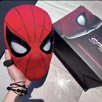 Laos Ripsmetušš Spiderman Peakatted Cosplay Liikuvad Silmad Elektroonilise Mask Spider-Man 1:1 Remote Control Elastne Mänguasi Naljakas Kingitus
