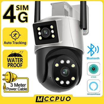 Mccpuo 4K 8MP Dual Lens 4G PTZ Kaamera Dual Screen Ai Inimese Auto Jälgimise Väljas Turvalisuse Video Valve Kaamera iCsee PRO