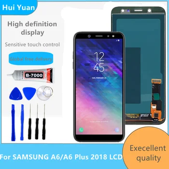 Super Amoled Samsung Galaxy A6+ 2018 A6Plus A605 A605FN LCD-näidik Puutetundliku Ekraani Jaoks SamsungA6 A600FN LCD Ekraan Asendada