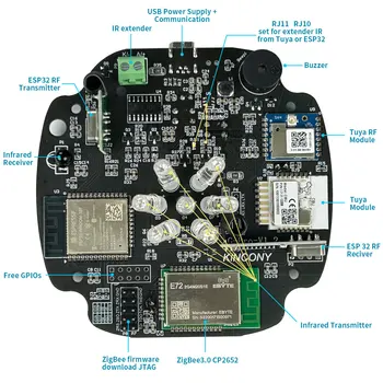 KC868-AG Pro Tuya IR RF Gateway Wifi/Bluetooth ESP32 ESPHome Kodu Assistent Automaatika DIY Tasmota Arduino IDE ZigBee 3.0 CP2652