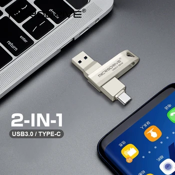 C-TÜÜPI USB Flash Drive OTG 2 IN 1 USB Stick USB 3.0 128GB Pen Drive 64GB 256GB Mälu, Ketas, USB3.0 KETAS Sülearvuti Telefon