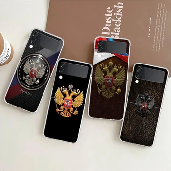 Venemaa venemaa Lipud, Logo Kõva PC Phone Case For Samsung Galaxy Z Flip 4 Läbipaistev Kate Galaxy Z Flip 3 Kokkupandav Juhtudel