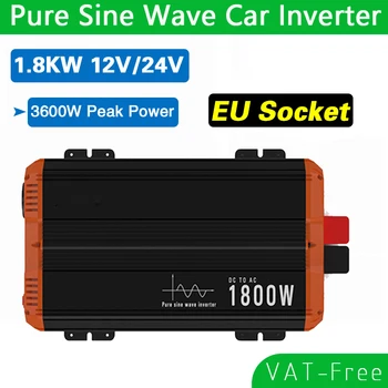 3600W Pure Sine Wave power inverter 12V 24V to 220V 50HZ DC AC pinge converter toide ELI Pesa LCD Ekraan