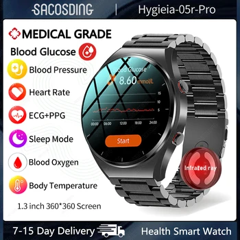 2023 Uus Noninvasive veresuhkru EKG+PPG Smart Watch Meeste Südame Löögisageduse ja Vere Hapniku Tervise Smartwatch IP67, Veekindel Sport Watch