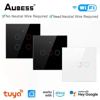 Tuya WiFi Smart Touch Lüliti EL MEILE 1/2/3/4 Jõugu Kaks Juhtmestik Meetodid Kodus Seina Nuppu Smart Elu Kontrolli Kaudu Alexa Google Kodu