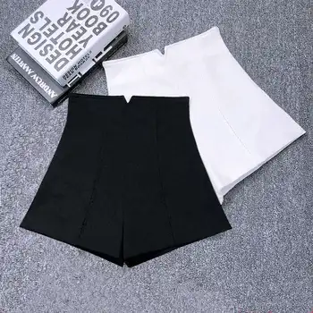 2023 Suvel Naiste Uus Mini Kõrge Vöökoht Lühikesed Püksid Valge Must Venitada Ülikond Püksid Naiste Hotpants Elegantne Lai Jalg Tahke Lühikesed Teksad