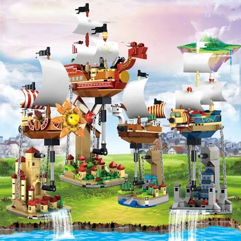 Piraatide Paadid Seeria Tuhat Sunny Mudel ehitusplokid Õhu Purjekas Saldod Peatatud Laeva Haridus Mänguasjad Lastele