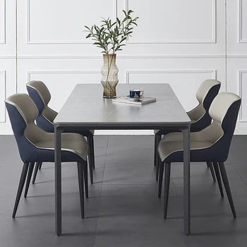 Kivine söögituba-lauad ja-toolid kerge ekstravagantne lihtne alumiinium sulamist Nordic särav kandiline itaalia väga lihtne tabel