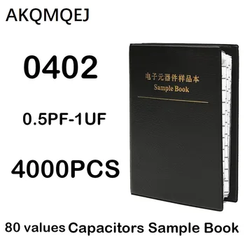 4000PCS kondensaator proovi raamat kondensaator pank 0402 klassifikatsioon pakett 80 väärtused 50