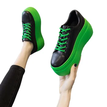 2023 uued naiste vabaaja jalatsid super paks 8cm mood spordijalatsid paks elastne korter kingad