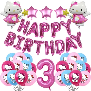 Hello Kitty Kids Sünnipäeva Täiskasvanud Pulmad Decor Õhupalli Asjade Baby Shower Alumiinium Foolium Tüdrukud 1 2 3 Aastase Sünnipäeva