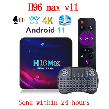 android 11 4G32GB 64GB HD 4K Google Voice (Set-top box 2.4 G/5.8 G Originaal H96 Max TV box, WIFI, Bluetooth Media Player v11 H96max