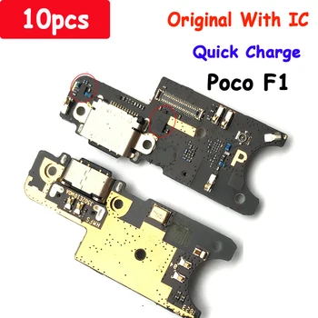 10tk/palju Originaal USB Laadija Laadimise Port Xiaomi Poco F1 Mic Dock Connector Board Flex Kaabel Varuosad