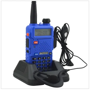 Sinine baofeng 5R Raadio kahel sagedusel töötamine UV-5R walkie talkie dual display 136-174/400-520MHz kahesuunaline raadio vaba kuular BF-UV5R