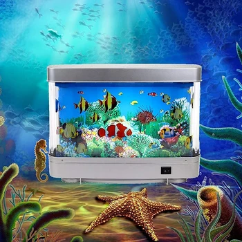 Kunstliku Troopilise Kala Tank Lambid Akvaariumi Dekoratiivsed Öö Valguses Virtuaalne Ookeani Dünaamiline LED Tabel Lamp Tuba Teenetemärgi Kingitus