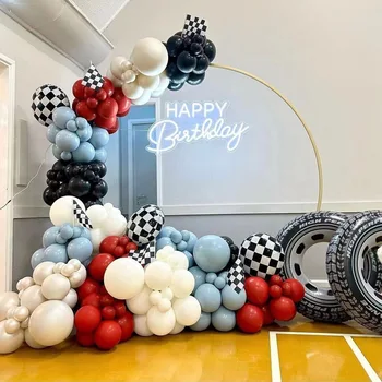 177pcs Võidusõidu Auto Teema Poole Vanik Arch Komplekti Rehvide Foolium Õhupallid Kahe Kiire Sünnipäeva Baby Shower Pool Kaunistused Asjade Pallid