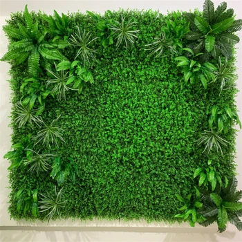 Roheline Kunstlik Taimed Seina Paneeli Plastikust Väljas Muru Vaip Decor Pulm Taustaks Pool Aeda Võltsitud Lill Seina