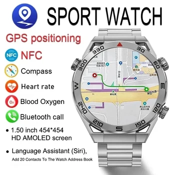 Näiteks Huawei 2023 NFC Smart Watch Mehed GPS Track 454*454 HD Ekraan Kompass Südame Löögisageduse BT Kõne IP68 Veekindel SmartWatch Naistele