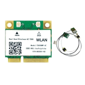 Dual Band 2.4 G/5Ghz AC7265 Wireless MINI PCI-E WIFI Kaart, Bluetooth-ühilduva 4.2 1200Mbps 7265HMW 802.11 AC Sülearvuti