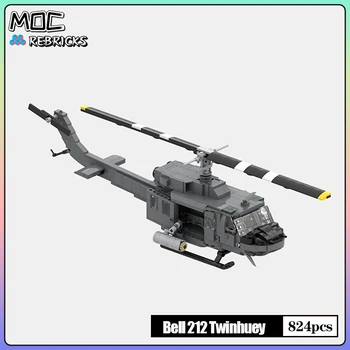 Sõjalise KES Tellised MEILE Bell 212 Twinhuey Üldine Eesmärk Helikopterid ehitusplokk Mudel DIY Seadke Mänguasjad Poistele jõulukinke