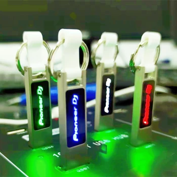 2023 LOGO Tasuta Kohandatud Ettevõtte Nimi ja LOGO Värvi LED light Metal USB2 Pulk.0 Pendrive 128GB 64GB 32GB (Vaikimisi Pioneer DJ)