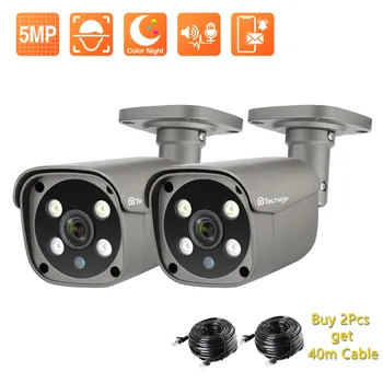 Techage 5MP PoE Turvalisuse Kaamera AI Inimeste Avastamine kahesuunaline Audio Öise Nägemise Nägu Rekord CCTV Video Turvalisuse Järelevalve Cam