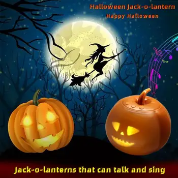 LED Halloween Pumpkin Projektsioon Lamp Loominguline Animeeritud rääkivate Laulu LED Projektor Pidulik Kodu Poole Teenetemärgid