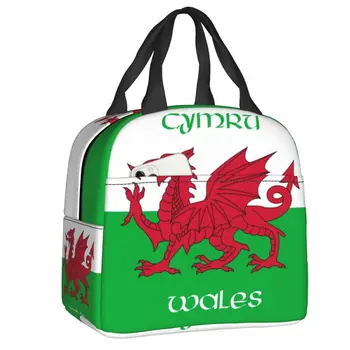 Walesi Lipu Termiliselt Isoleeritud Lunch Bag Naiste Kõmri Punane Draakon Kaasaskantav Lõuna Tassima Töö Kooli Reisi Ladustamine Toidu Box