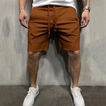 2023 uued Meeste lühikesed Püksid Wild Style Värviga Ripitud Lühikesed Püksid Jogger Treening Püksid Meestele M-3XL puhta värvi Ebaregulaarne serv jõusaal