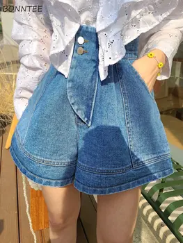 Lühikesed püksid Naistele Mugav Suvel korea Stiilis Office Lady Kõik-mängu Uus Retro Loovust Klassikaline Kõrge Vöökoht Vintage Streetwear