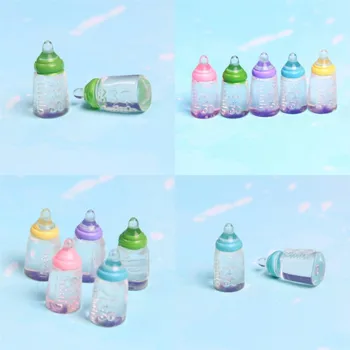10tk 1:12 Mini Piima Pudel lutipudelid Kääbus Baby Bottle Simulatsiooni DIY Nukumaja Kääbus Tarvikud