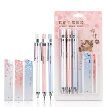 6tk/set Cherry Blossom Automaatne Pencil Set Plii 0,5 mm Mehaaniline Pliiats Õpilane Vajutage Pliiatsi korea Kirjatarvete Kooli Asukoht