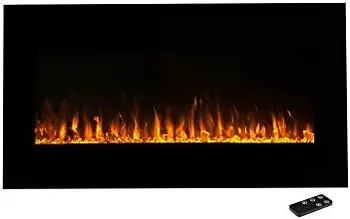 -Paigaldatud Kamin \u2013 LED Tulekahju Leegid Remote \u2013 Reguleeritav Leegi Värv, sära ja Soojust (Must)