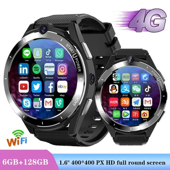 4G Täis Netcom Smart Watch Mehed 6GB RAM ROM 128GB GPS, WIFI, HD Video Kõne Veekindel Naiste Smartwatch Dual Camera Heartrate Sport