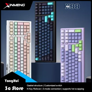 XINMENG X98 Pro 3-Režiimis Ühendage Hot-Swap 98keys Tihend Struktuuri Mehaaniline Klaviatuur TTC Lüliti Pbt Keycaps Rgb Gaming Klaviatuurid