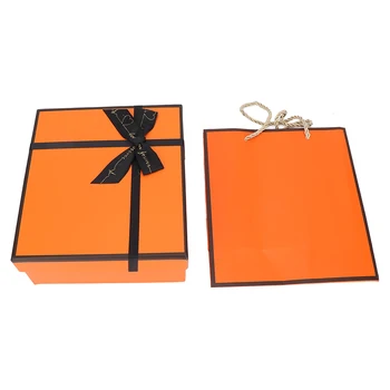 Kingitus Pakkimise Karbid Komplekt Oranž Kingitus Pakend Karp koos kaanega Lindi Kott Jõulud Sünnipäev Tähtpäev