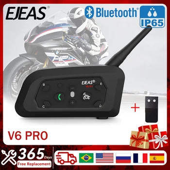 EJEAS V6 Pro Mootorratta Intercom Kiivri Peakomplekti Bluetooth-5.0 Traadita Sisetelefoni Communicator 6 Ratturid 1500M GPS Veekindel