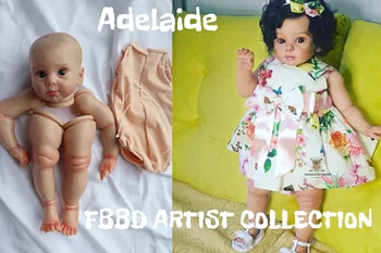 FBBD Kunstnik Collction24inch Alreafy Värvitud Uuestisündinud Baby Doll Adelaide Käsi Juurdunud Juuksed Kokku panemata Kiti Nukud Tüdruk