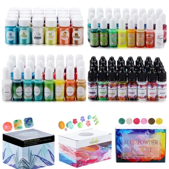 19 Sätestatud Epoksüvaik Dye Pigment Kit pärlmutterläiget tekitavad Mica Pulber Vedelik Värvaine DIY Crafts Silikoon Hallituse Materjali Kunsti Tegemise Komplekt
